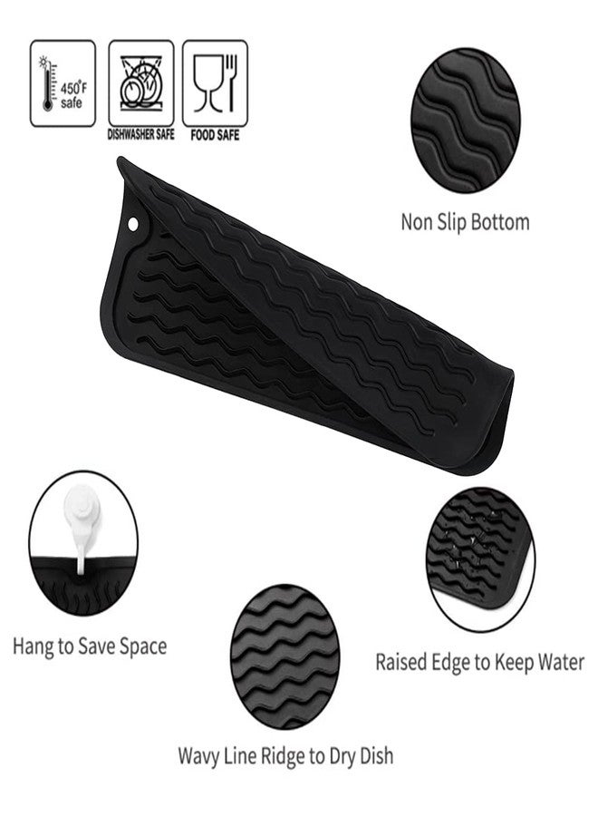 MicoYang Silicone Dish Drying Mat for Multiple Usage,Easy clean,Eco-friendly,Heat-resistant Silicone Mat for Kitchen Counter or Sink,Refrigerator or Drawer Liner Black S 12 inches x 6 inches - Image 3